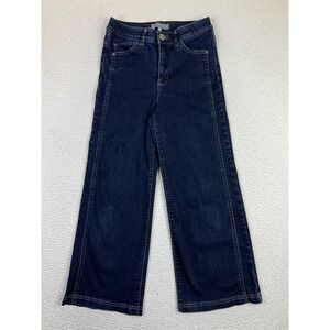 Wit & Wisdom Jeans Womens 8P Blue Dark Wash Straight Wide Leg Zip Fly Denim